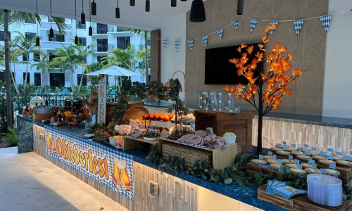 a spread of snacks and foods