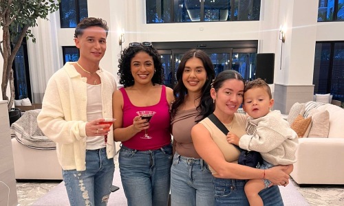 a group of people posing